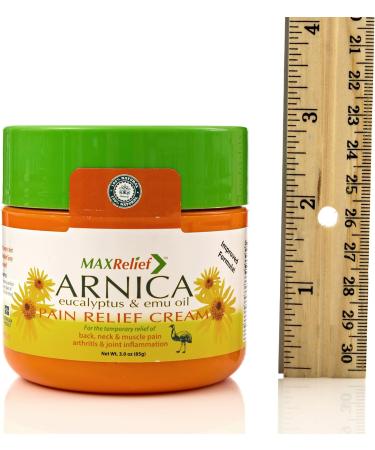 Max Relief Arnica Montana Pain Cream Joint Inflammation Fibromyalgia & Plantar Fasciitis Relief Emu Oil - 3 Oz - Buy Online on GoSupps.com