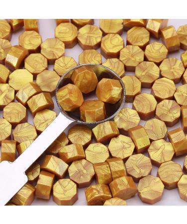 Yoption Gold Sealing Wax Beads  150 Pieces Wax Seal Beads Kit for Wax Seal Stamp  Octagon Wax Seal Beads with A Wax Seal Spoon and 2Pcs Tea Candles (Gold) - Buy Online on GoSupps.com