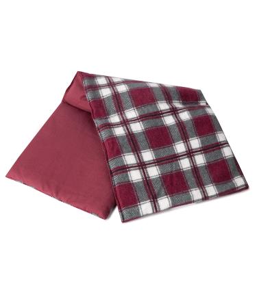 Rapeseed pillow 20x50cm large 3-chamber - heat pad grain pillow - pillow - flannel check-red 50 x 20 cm rapeseed