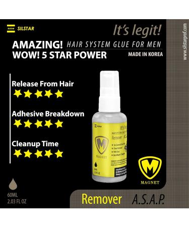 Magnet Wig Glue Remover for Men | Gentle Effective 2.03oz | Safe Glue Removal for Frontal Closure Toupee & Lace Wigs | Made in Korea - Buy Online on GoSupps.com