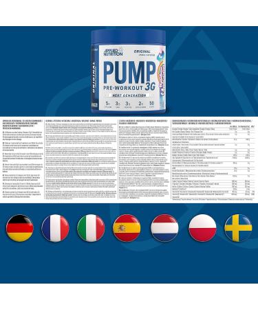 Applied Nutrition Pump 3G Pre Workout - Rainbow Unicorn 25 Servings - Energy Focus & Performance Supplement - Buy Online on GoSupps.com