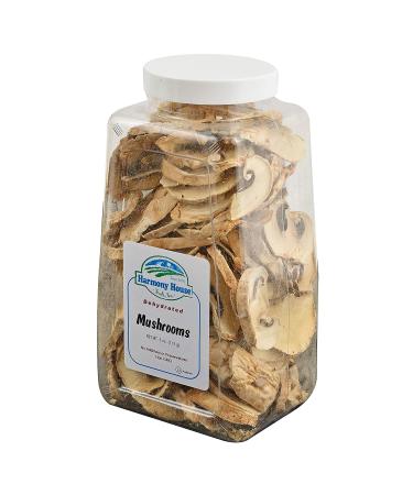 Harmony House Dried White Button Mushrooms - 3 oz Quart Jar for Cooking, Camping & Emergencies - Buy Online on GoSupps.com