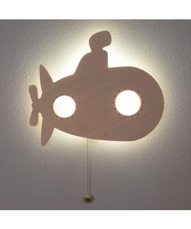 Bo Babys Only Baby Wall Lamp - U-Boat Design Night Light for Kids' Room - Battery Powered FSC Certified Wood - 25 000 Hours of Soft Illumination - Buy Online on GoSupps.com