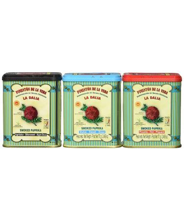La Dalia Smoked Paprika Trio - Hot, Sweet & Bittersweet - 2.5 oz (Pack of 3) from Spain - Buy Online on GoSupps.com