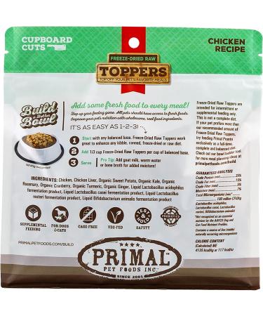 Primal Cupboard Cuts Freeze Dried Raw Dog Food Topper - Grain Free Meal Mixer - Chicken 3.5oz (1 Pack) - Buy Online on GoSupps.com