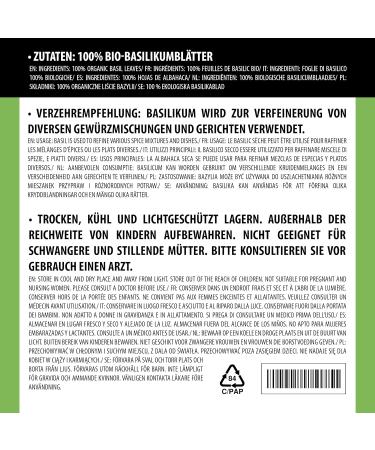 Dried Organic Basil (500g/1.1lb) - Gluten-Free, Lactose-Free, Vegan, 100% Natural - Premium Quality Rubbed Basil from Controlled Organic Cultivation - Laboratory Tested, No Additives - Buy Online on GoSupps.com