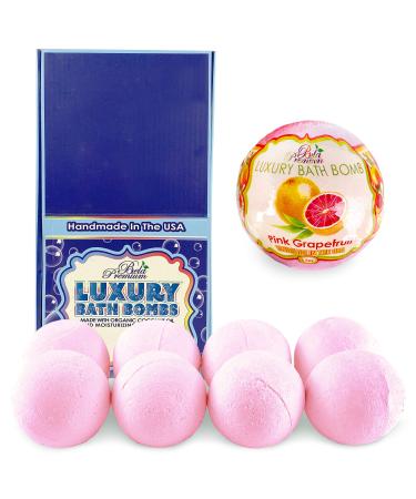 Bela Bath & Beauty  Bela Premium Bath Bombs  Pink Grapefruit  with Moisturizing Shea Butter and Coconut Oil  4.5 oz Each - Set of 8