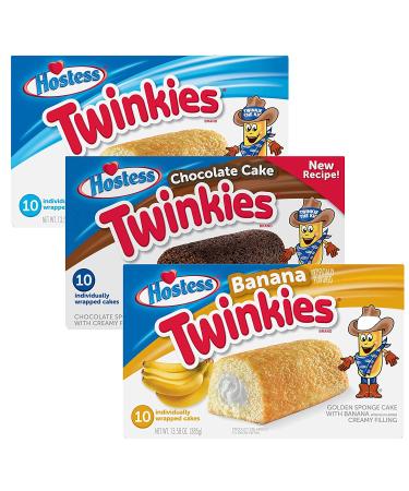 Hostess Ultimate Twinkie Variety Pack | Original, Chocolate, Banana, Mixed Berry | 40 Total Cakes | 4 10-Pack Assortment - Buy Online on GoSupps.com