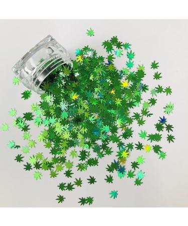 PrettyG LB600 Hemp Leaf Glitter Sequins | 10g Resin Craft & Nail Makeup Decoration Accessories - International Shipping Available - Buy Online on GoSupps.com