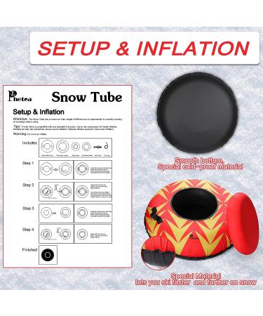 PHETEA Foldable Inflatable Snow Tube for Sledding | Heavy Duty Towable Tube for Adults | Commercial Grade | Red - Buy Online on GoSupps.com