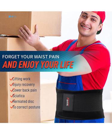 FEATOL Gel Pack Back Brace Lumbar Support for Back Pain Relief - Heat & Ice Gel Pack - Large/X-Large Size - Black - Buy Online on GoSupps.com