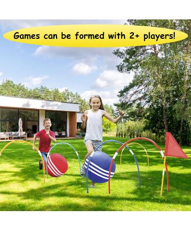 Kovot Giant Kick Croquet Game Set with Inflatable Balls, Wickets & Finish Flags - Buy Online on GoSupps.com