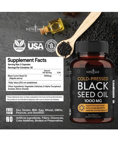 Black Seed Oil 2 Pack - 120 Softgel Capsules (Non-GMO & Vegetarian) - Premium Cold-Pressed Nigella Sativa - Pure Black Cumin Seed Oil - Buy Online on GoSupps.com