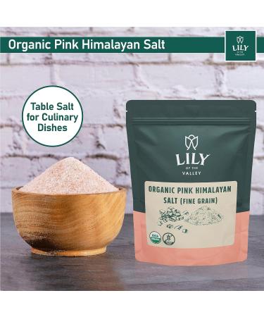 Lily of the Valley Pink Himalayan Salt - Fine Grain 8oz (226g) - Food Grade for Cooking, Baking, Grilling - Vegan, Gluten-Free, 84 Trace Minerals - Resealable Pouch - Buy Online on GoSupps.com