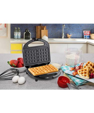 Elite Gourmet EWM-2207 Electric Non-Stick Belgian Waffle Maker | PFOA-Free | 2-Slice Black Iron for Breakfast, Sandwiches, Snacks, Burgers - Buy Online on GoSupps.com