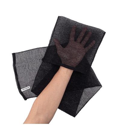 ExfoliMATE Magic Exfoliating Shower Cloth - Remove Dead Skin for Youthful Complexion (Black - Pocket 2.0) | International Shipping - Buy Online on GoSupps.com