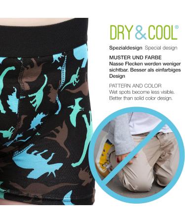Dry & Cool Daily Incontinence Brief for Kids | Washable Absorbing Underwear - Dino Design (134-140 cm 9-10 Years) - Black/Green/Blue - Buy Online on GoSupps.com