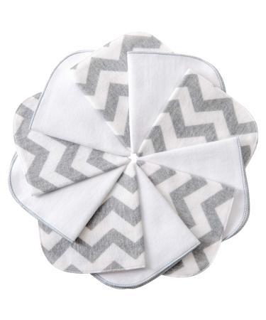 Mimadu molton washcloth cotton |Small washcloth baby washcloths small |Mini washcloth baby |Oeko -Tex Flanellwaschlopen 10 Set - 25x25 cm - gray white zigzag
