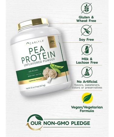 Carlyle Pea Protein Powder 7lb - Unflavored | 29G Protein | Non-GMO, Gluten and Soy-Free | Vegetarian-Friendly - Buy Online on GoSupps.com