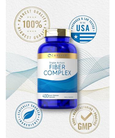 Carlyle Fiber Complex 400 Capsules | Non-GMO Triple Action Fiber Supplement - Buy Online on GoSupps.com