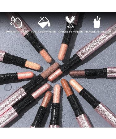 FOCALLURE No Crease Creamy Eyeshadow Stick - Matte & Shimmer Pencil with Built-in Smudger | Waterproof and Smudge-proof - LUNAE LUMEN 31 - Buy Online on GoSupps.com
