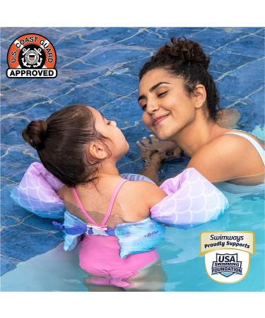 SwimWays Swim Trainer Kids Life Vest - US Coast Guard Approved, Arm Floaties & Jackets for 33-55 lbs - Mermaid Design - Buy Online on GoSupps.com
