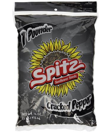 Spitz Cracked Pepper Flavor Sunflower Seeds, 1 Pound Bag (Pack of 2) Pepper 16.0 Ounce (Pack of 2)