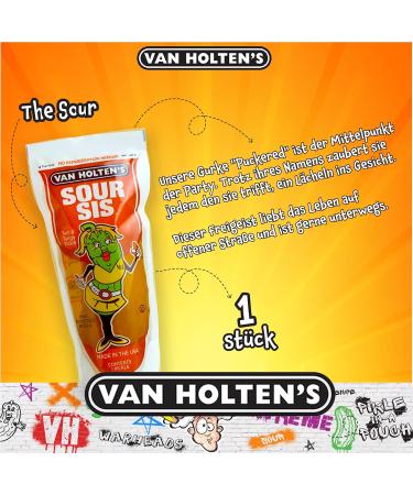 Van Holten Pickle Pouch Set - Hot Mama Big Papa & Sour Sis Pickles (3 Pack) | Sour Cucumber Mix for International Shipping - Buy Online on GoSupps.com