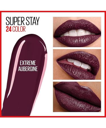Maybelline SuperStay 24-Hour Liquid Lipstick in Extreme Aubergine 270 - 1 Count - Buy Online on GoSupps.com