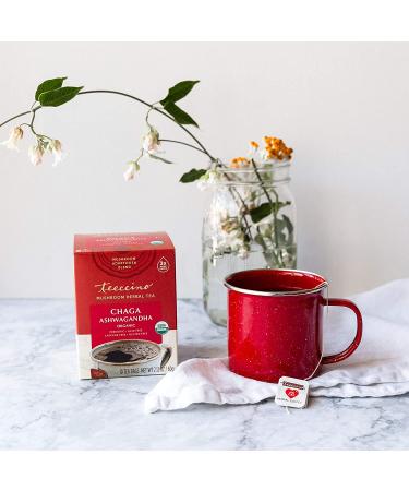 Buy Teeccino Organic Mushroom Herbal Tea - Chaga & Ashwagandha, Caffeine-Free, 10 Bags - Buy Online on GoSupps.com
