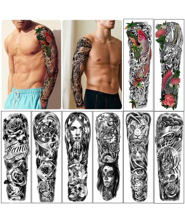 Waterproof Temporary Tattoos for Adults - Extra Large Full Arm and Half Arm Shoulder Designs - 46 Sheets Total - Tiny Lasting Tattoo Stickers for Men and Women - Buy Online on GoSupps.com
