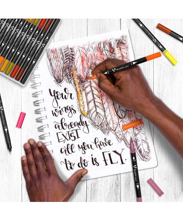 36 Dual Brush Coloring Markers Set for Adults Kids - Fine Tip Art Colored Pens for Coloring Books, Bullet Journaling, Drawing - Double Sided Color Marker Pen for School, Office, Sketching - Buy Online on GoSupps.com