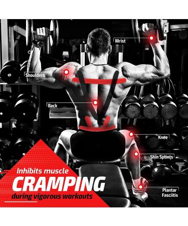 Physix Gear Sport Kinesiology Tape (2 Pack or 1 Pack)  Best Waterproof Muscle Support Adhesive  2in x 16.4ft Roll Uncut  Physio Therapeutic Aid for Injury Recovery Red (1 Pack + eGuide) - Buy Online on GoSupps.com