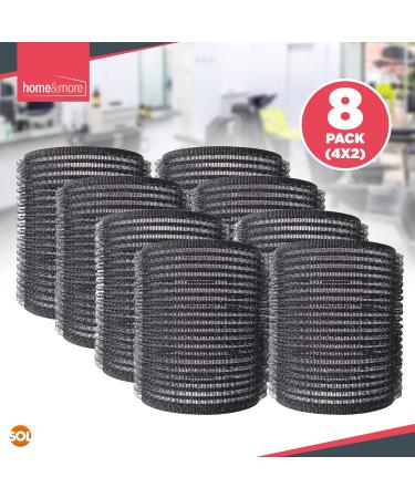 8PK Black Hair Rollers for Hair Volume | Self Holding Large Hair Rollers | Black Velcro Rollers for Hair | Hair Roller for Long Hair & Short Hair | Large Velcro Hairdressing Curler | Salon Hair Curler - Buy Online on GoSupps.com