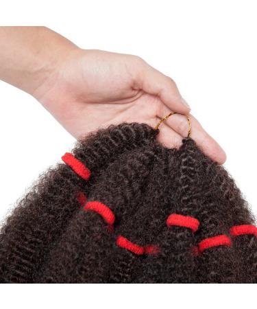 SEGO 11 Inch Afro Kinky Bulk Hair Braiding Curly Synthetic Hair Extensions For Braiding Afro Twist Hairpiece Black & Dark Auburn