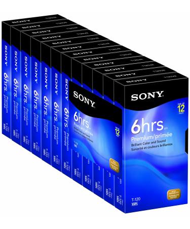 Sony 12T120VR 120-Minute Premium VHS Cassettes (12-Pack) (Discontinued by Manufacturer)