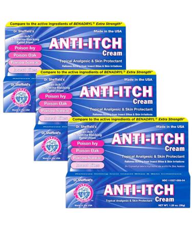 Dr. Sheffield's Anti-Itch Cream with Histamine Blocker - 1.25 Oz. (3)