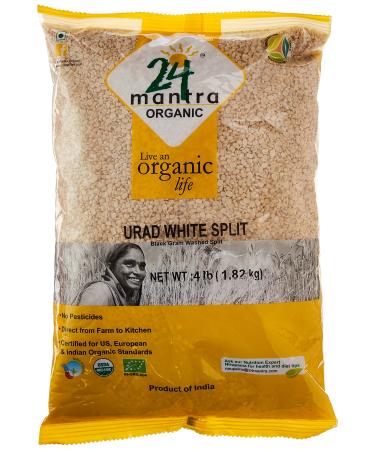 24 Mantara 24 Mantra Organic Urad White Split - 4 Lb,, () 4 Pound (Pack of 1)