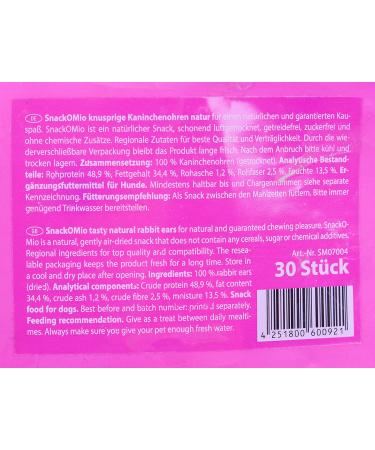 Snackomio Premium Dog Snack - Crispy Grain-Free Rabbit Ears - 300g Pack (1 Pack) - Ideal for Healthy Pet Treats! - Buy Online on GoSupps.com