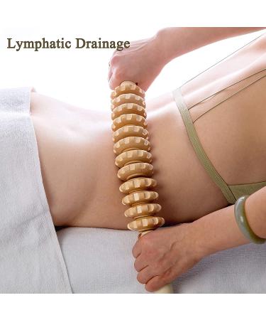 Mikako Wood Therapy Roller Massage Tool | Lymphatic Drainage Maderoterapia Colombiana | Anti Cellulite Handheld Trigger Point Massager - Buy Online on GoSupps.com