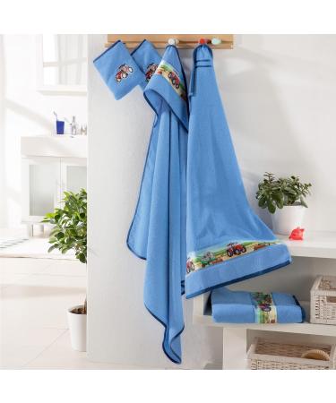Erwin M ller Children's Hooded Bathrobe & Towel Set - Soft Terry Cloth | Perfect 80x80 cm Wash Mitt for Kids | International Shipping Available - Buy Online on GoSupps.com