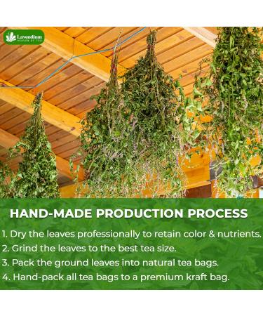 Lavendium Premium 55 Spearmint Tea Bags 100% Natural & Pure from Spearmint Leaves. Loose Leaf Spearmint Herbal Tea. Made with Natural Material Tea Bags. No Sugar No Caffeine No Gluten Vegan. Spearmint 55 Bags - Buy Online on GoSupps.com