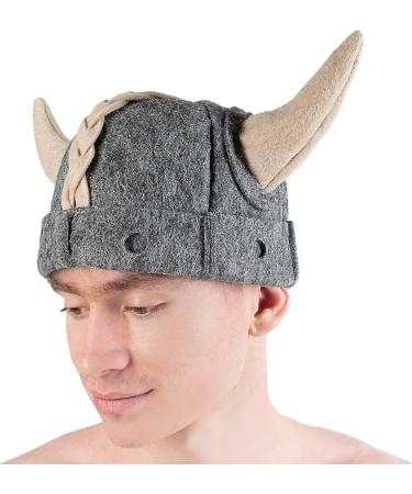 Buy Saunahut Viking Russian Banya Hat for Men | XL Gray Sauna Hat | Finnish & Ukrainian Style - Buy Online on GoSupps.com