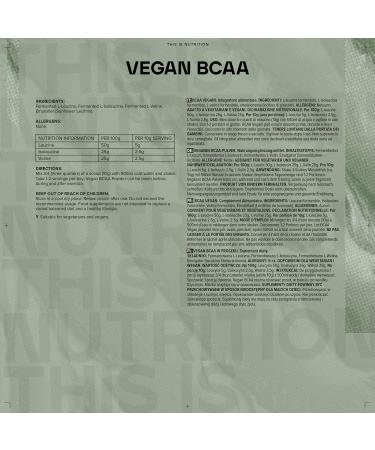 Bulk Vegan BCAA Powder 500g | Unflavoured Amino Acids | 50 Servings - High-Quality Vegan Supplement for Optimal Performance - Buy Online on GoSupps.com