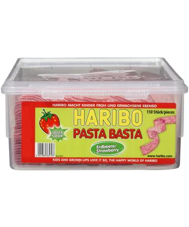 Haribo Pasta Basta Strawberry Sour pack of 4 (4x 1.125 kg) 150 pieces (pack of 4)