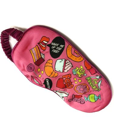 Soothing Silk Travel Sleeping Mask - Reversible Fun Blindfold Design - Includes Free Earplugs - Pink - Buy Online on GoSupps.com