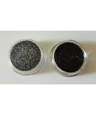 New nail Art 2 Set D schen Glitzer powder gray and black glitter powder dust powder glitter 3G jar insert for incorporation into gel nail nail design