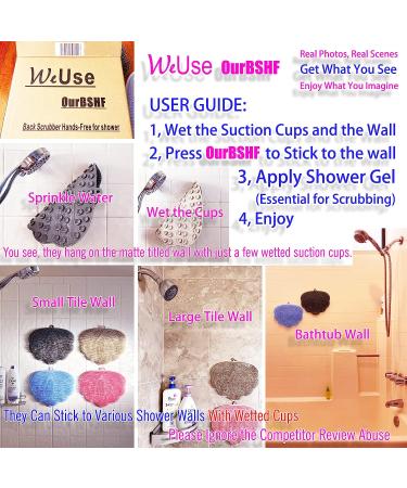 Hands-Free Silicone Back Scrubber & Foot Massager - Easy to Clean, Wall Mounted Body Brush for Shower - Grey - Buy Online on GoSupps.com