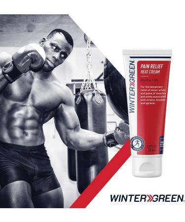 Wintergreen Pain Relief Heat Cream for Muscles - 2.5 Fl Oz - Fast-Acting Relief for Sore Muscles - International Shipping Available - Buy Online on GoSupps.com
