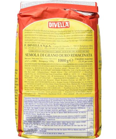 Divella Semola G.Duro Rimacinata Gr.1000 - Remilled Durum Wheat With a High Protein Content - Buy Online on GoSupps.com
